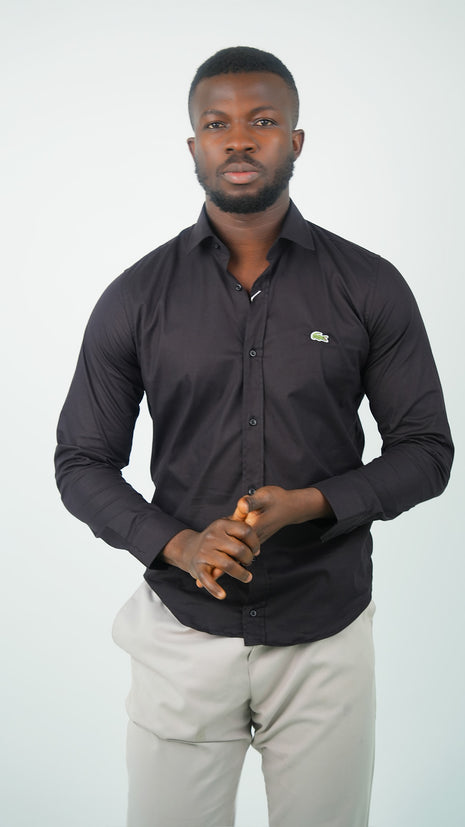 Chemise Lacoste Élégante Noire Pour Hommes