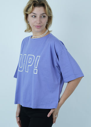 T-shirt Oversize Lavande 'UP!'