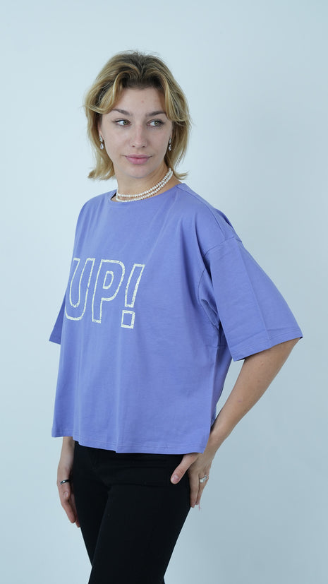 T-shirt Oversize Lavande 'UP!'