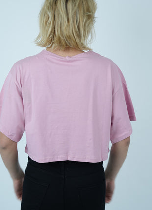 T-shirt Cropped Rose Perlé