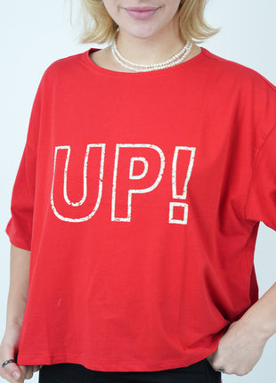 T-shirt Oversize Rouge 'UP!'