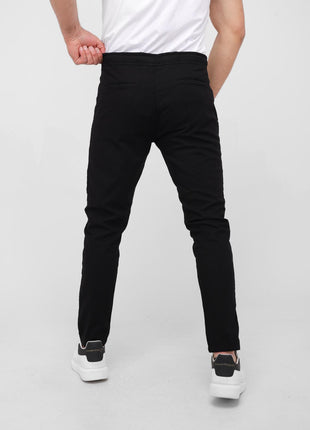 Pantalon En Lin Noir à Lacets