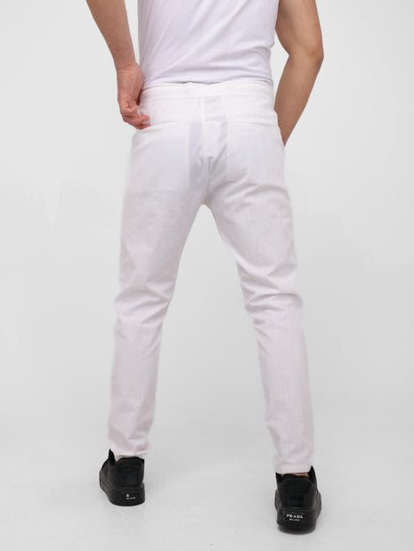 Pantalon En Lin Blanc