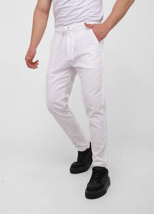 Pantalon En Lin Blanc