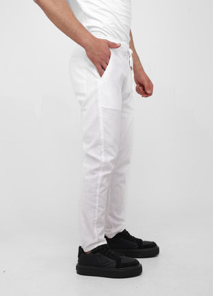 Pantalon En Lin Blanc