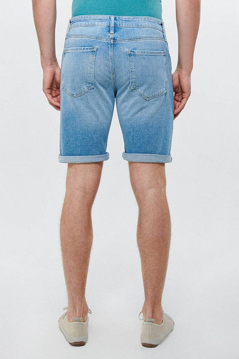 Brian Street Short En Jean Bleu Clair