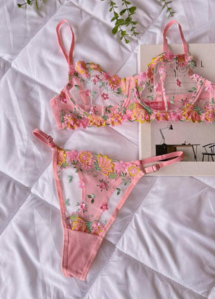 Ensemble bralette et culotte à motifs floraux