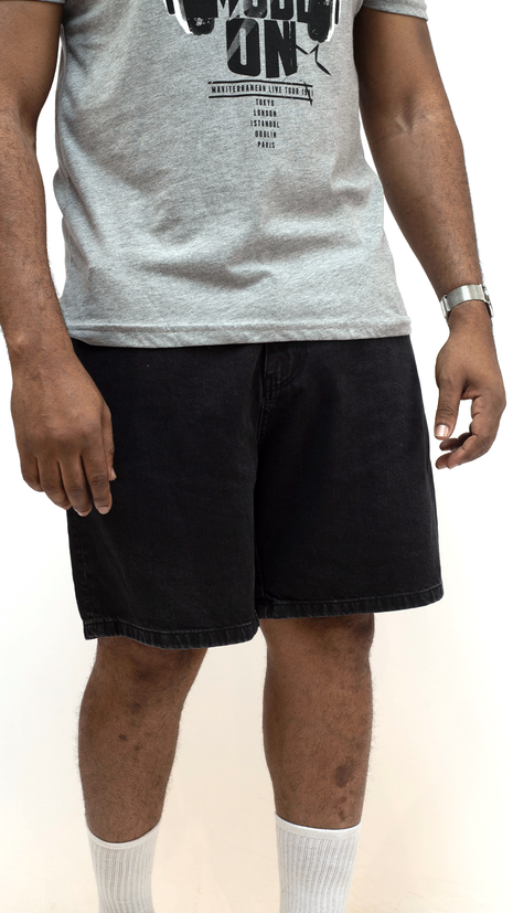 Short en Jean Noir pour Homme