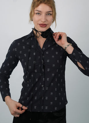 Chemise Élégante à Motifs Gucci Pour Femmes-Noire