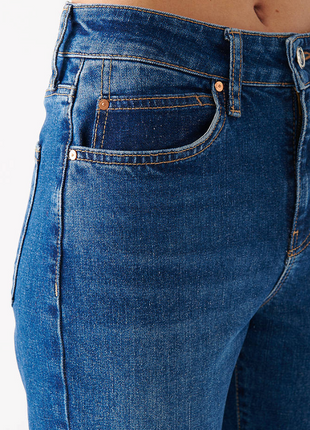 Jeans Classique Coupe Droite en Denim Bleu