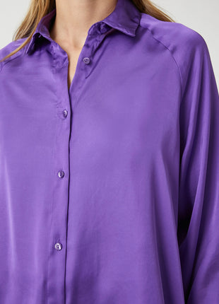 Blouse en Satin Violette pour Femme