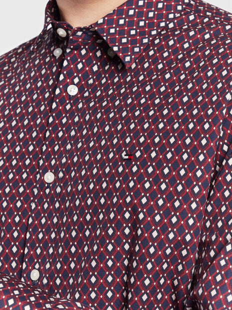 Chemise Tommy Hilfiger rétro Bordeaux.