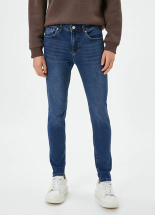 Jean Skinny Fit Bleu pour Homme