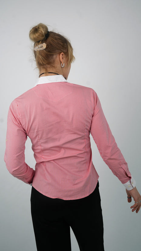 Chemise Polo Rose Texturée Pour Femmes
