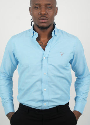 Chemise Classique GANT Bleu Ciel Pour Hommes