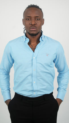 Chemise Classique GANT Bleu Ciel Pour Hommes