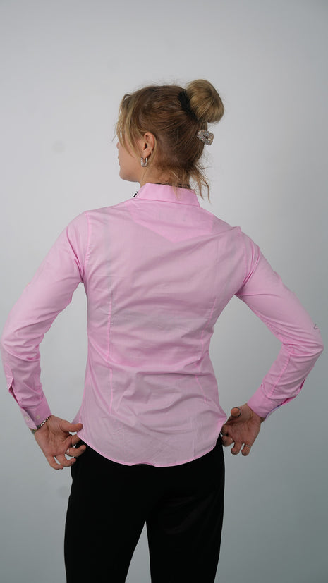 Chemise Polo Classique Pour Femmes-Rose