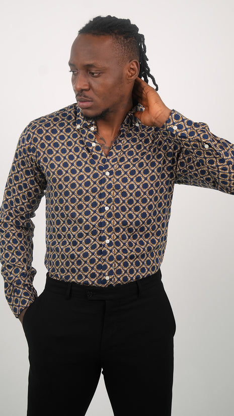 Chemise "Ornement d'Or" Pour Hommes