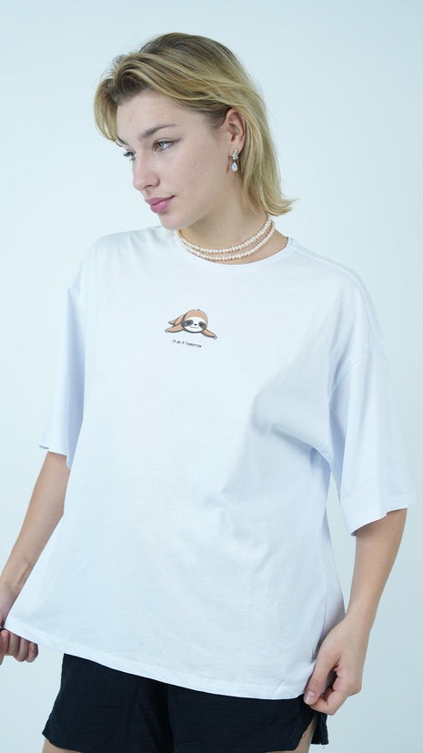 T-Shirt blanc en Coton à motif koala