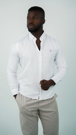 Chemise Gant Classique Blanche Pour Hommes