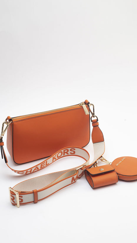 Pochette Crossbody Cuir Orange