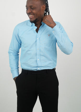 Chemise Classique GANT Bleu Ciel Pour Hommes