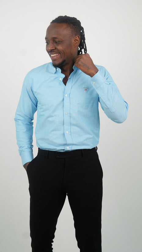 Chemise Classique GANT Bleu Ciel Pour Hommes