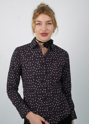 Chemise à Motifs Printanière Pour Femmes-Violet