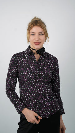 Chemise à Motifs Printanière Pour Femmes-Violet