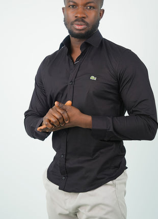 Chemise Lacoste Élégante Noire Pour Hommes