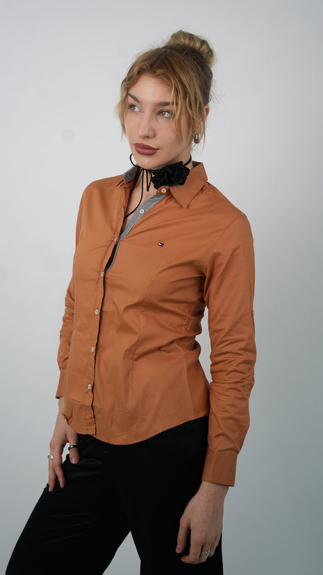 Chemise Polo Classique Pour Femmes-Marron Clair