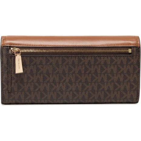 Portefeuille Michael Kors en toile monogramme et cuir marron