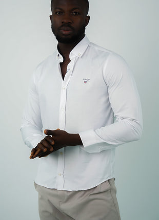 Chemise Gant Classique Blanche Pour Hommes