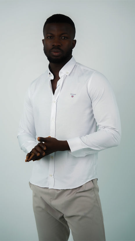 Chemise Gant Classique Blanche Pour Hommes