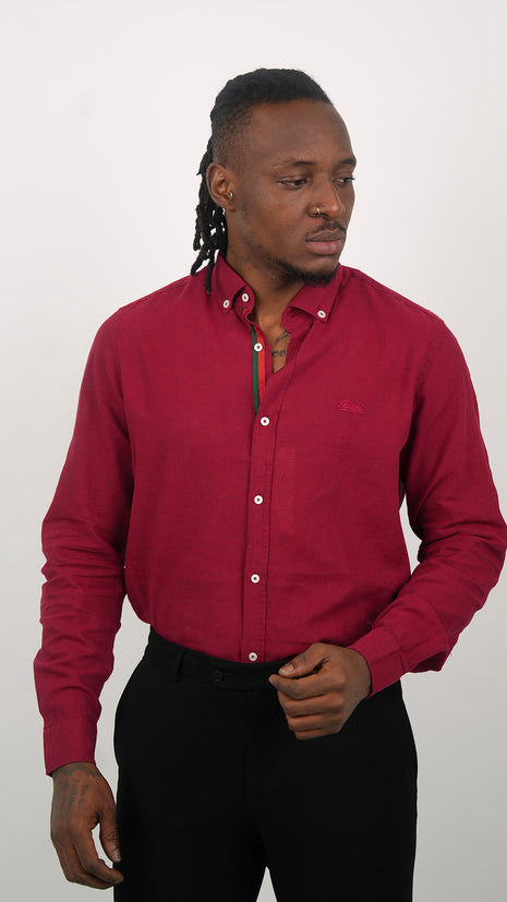 Chemise "Rouge Vibrant" Pour Hommes