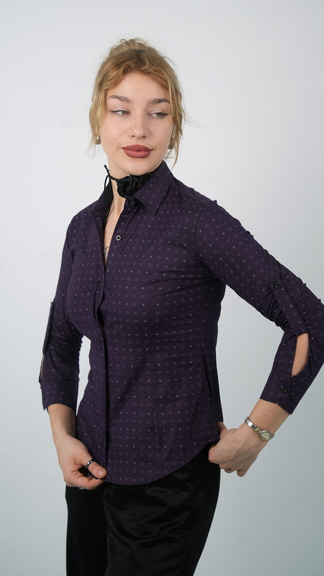 Chemise Gucci Élégante à Motifs Discrets-Violet