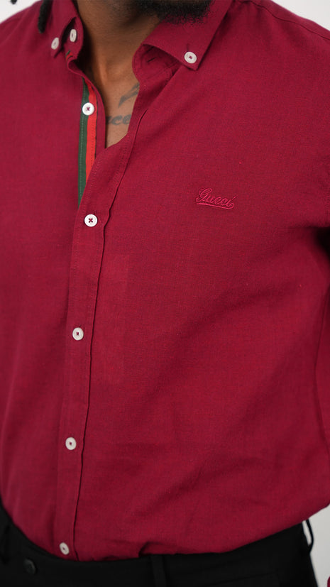 Chemise "Rouge Vibrant" Pour Hommes