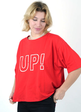 T-shirt Oversize Rouge 'UP!'