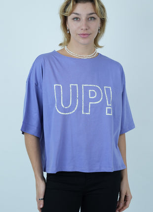 T-shirt Oversize Lavande 'UP!'