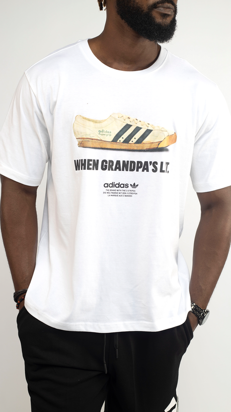 T-shirt Blanc Adidas "When Grandpa's Lit"