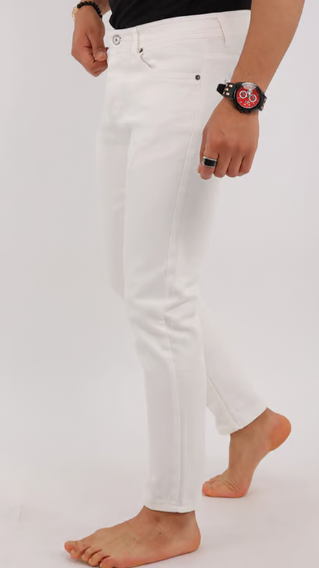 Jeans Slim Fit Blanc Éclatant