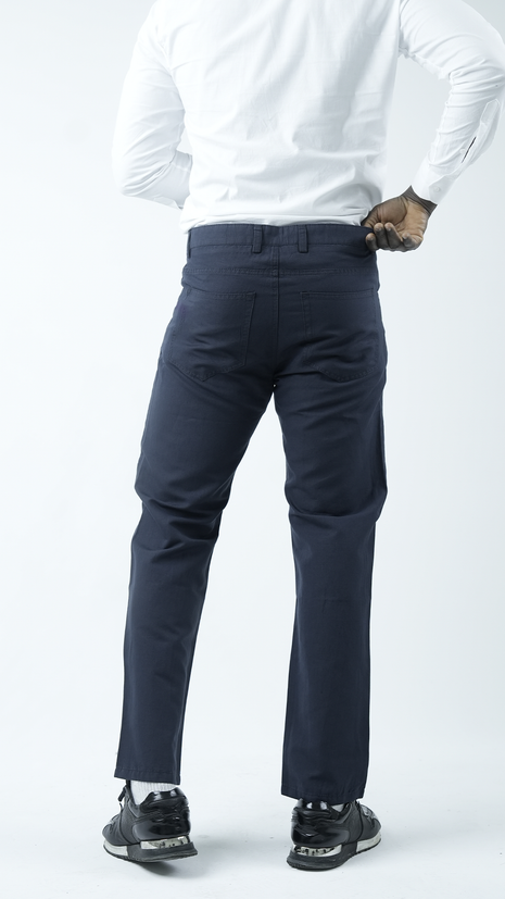 Pantalon Chino Élégant Bleu Foncé