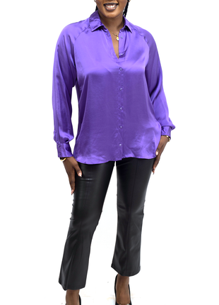 Blouse en Satin Violette pour Femme