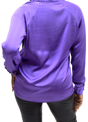 Blouse en Satin Violette pour Femme