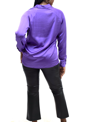 Blouse en Satin Violette pour Femme