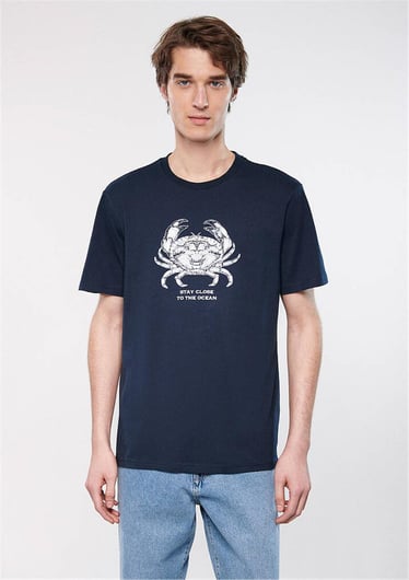 T-shirt MAVI Bleu Marine à Imprimé "Crabe et Citation" Pour Homme