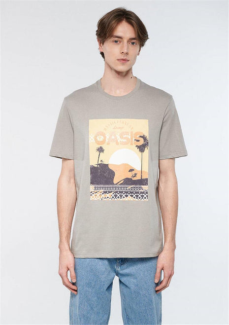 T-shirt MAVI Gris à Imprimé Graphique "OASIS" Pour Homme