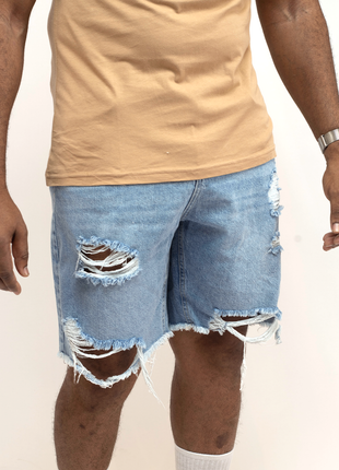 Short en Jean Déchiré pour Homme