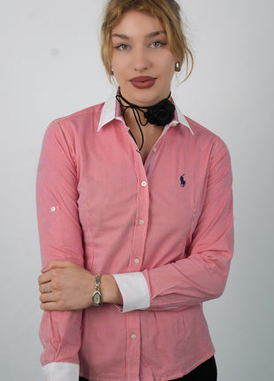 Chemise Polo Rose Texturée Pour Femmes