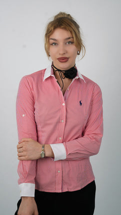 Chemise Polo Rose Texturée Pour Femmes